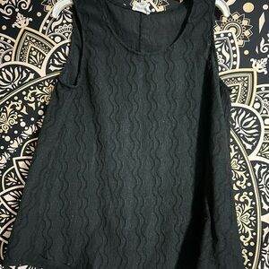 ANDREE BY UNIT Black Textured Tank Top